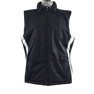 Marker Black White Ski Vest Jacket‎ Womens 14 Zip Up Lined